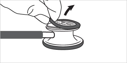 chuyển ống nghe Littmann về chế độ chuông mở truyền thống bước hai
