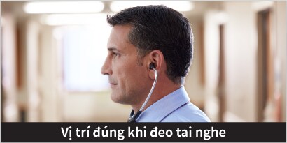 Vị trí chính xác của bộ tai nghe Littmann
